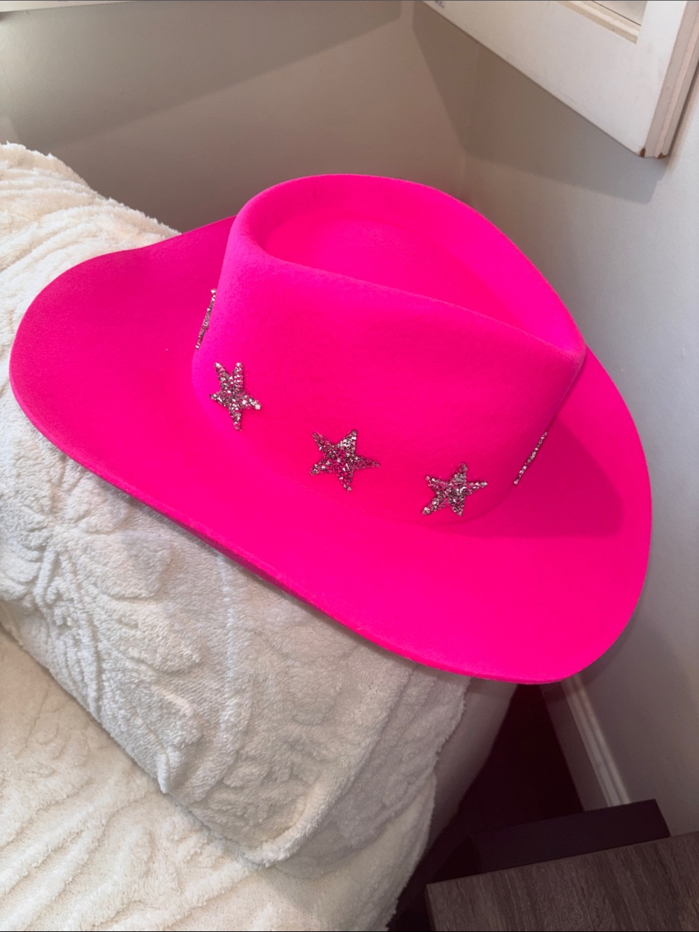 NEW Wyeth 100% Wool Hot Pink Star-Accent Western Cowboy Hat